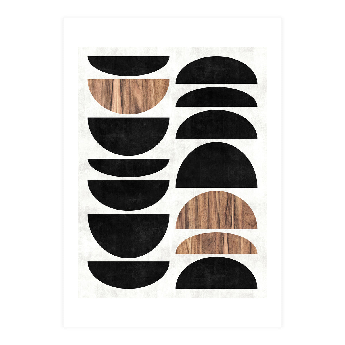 Mid-Century Modern Pattern No.7 - Concrete and Wood (Print Only)