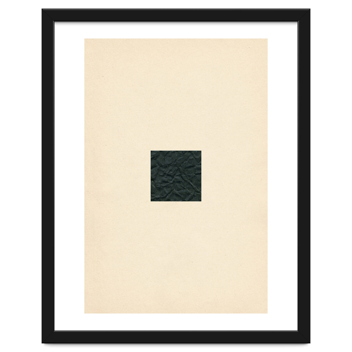 Minimal black square on beige
