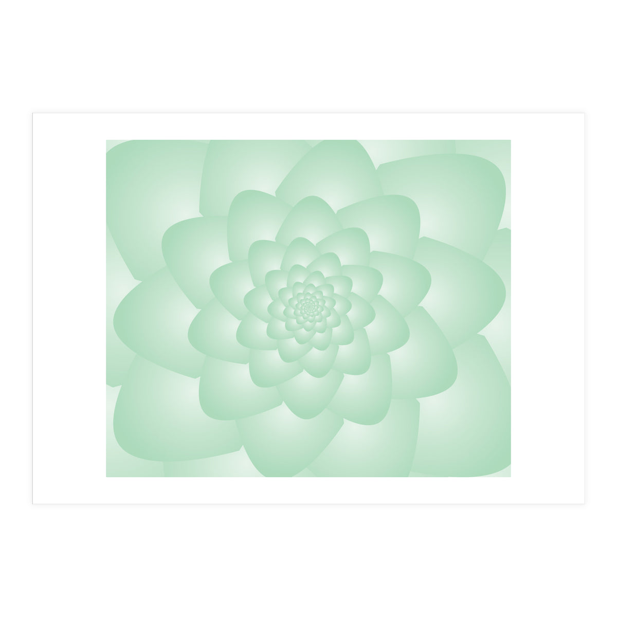 Pastel Colors Flower Pattern Set Green (Print Only)