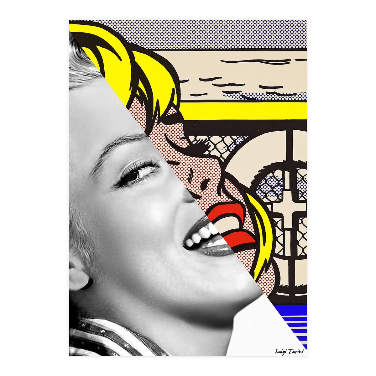 Lichtenstein's Sailboat Girl & Marylin Monroe (Print Only)