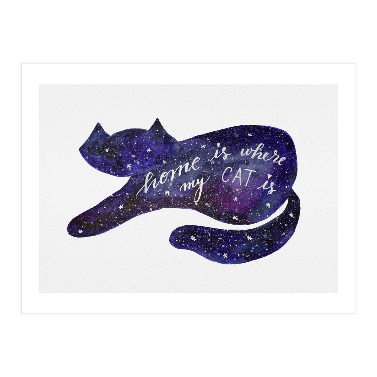 Watercolor galaxy cat (Print Only)