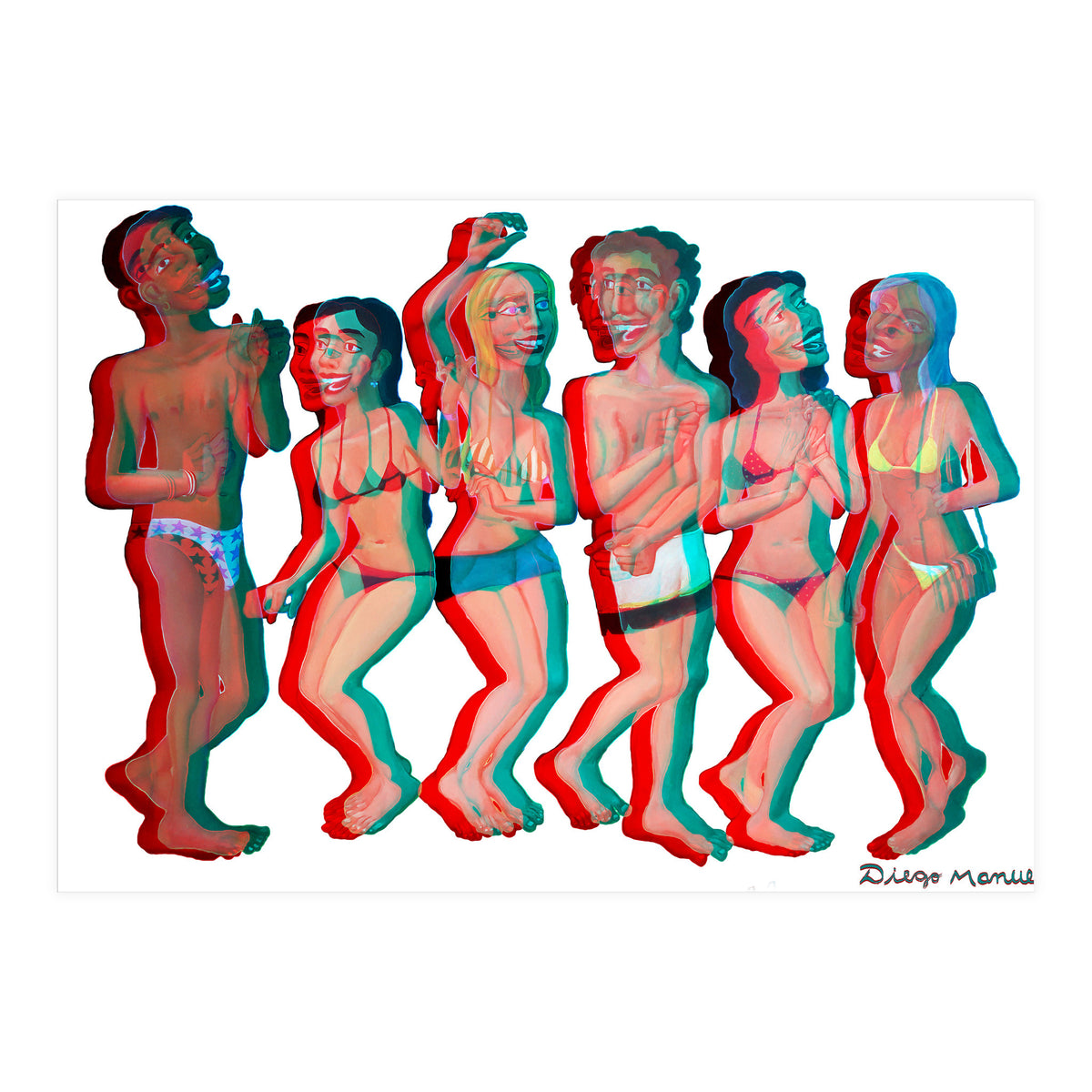 Fiesta En La Playa 4 3d 2 (Print Only)