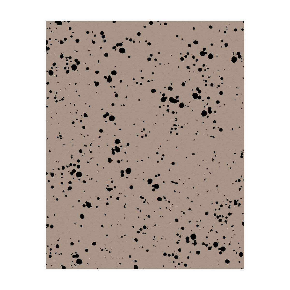 Black Paint Splatter on Dark Beige Background (Print Only)