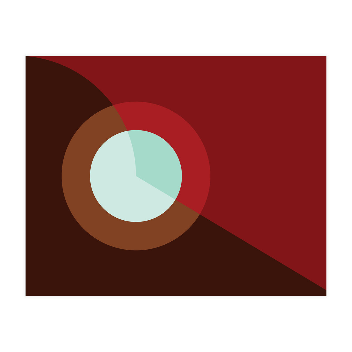 Geometric Shapes No. 2 - deep reds & turquoise (Print Only)