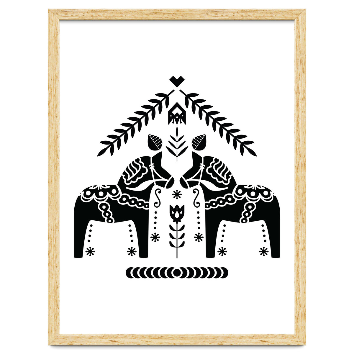 Swedish Dala Horse Folk Pattern