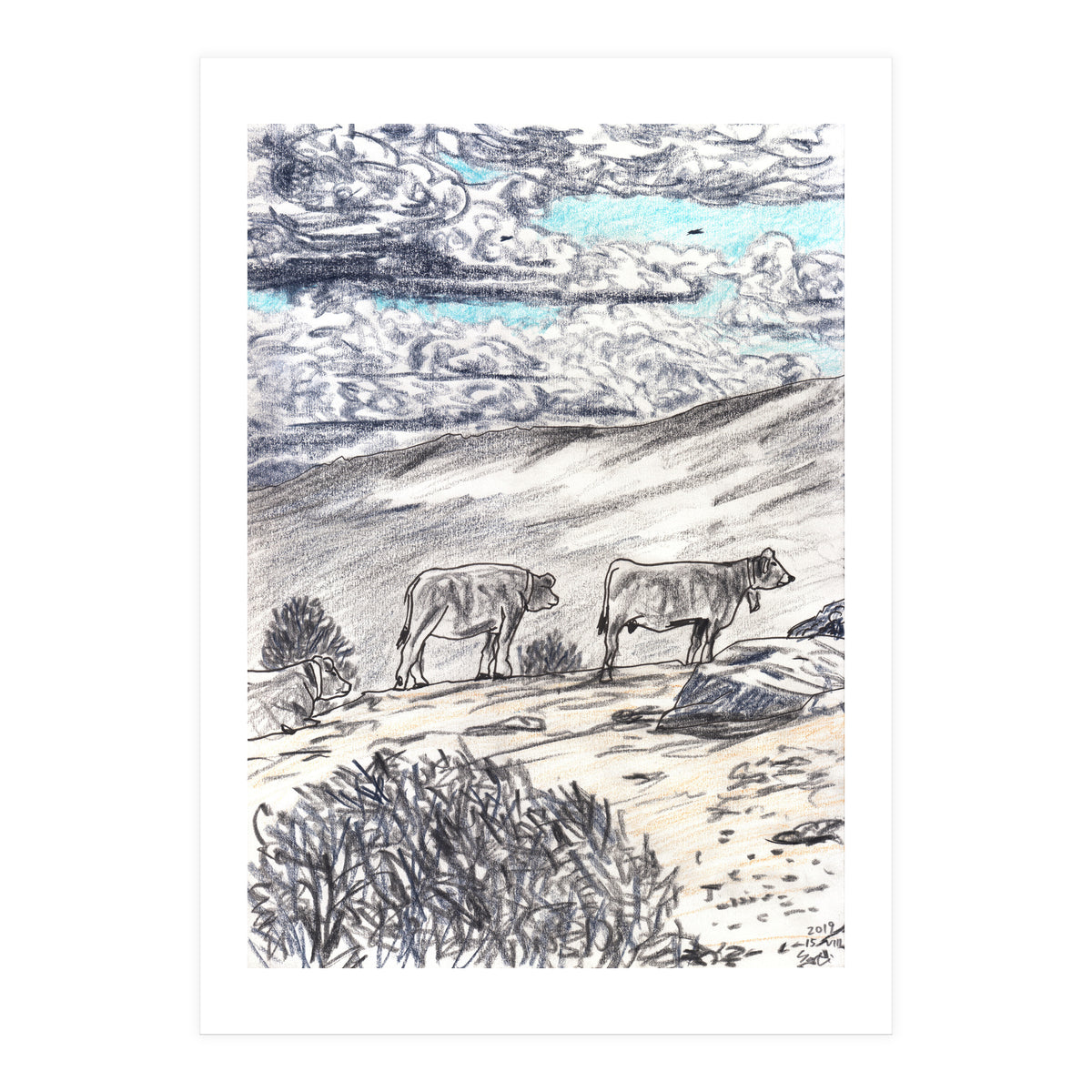 Clouds And Cattles (Print Only)