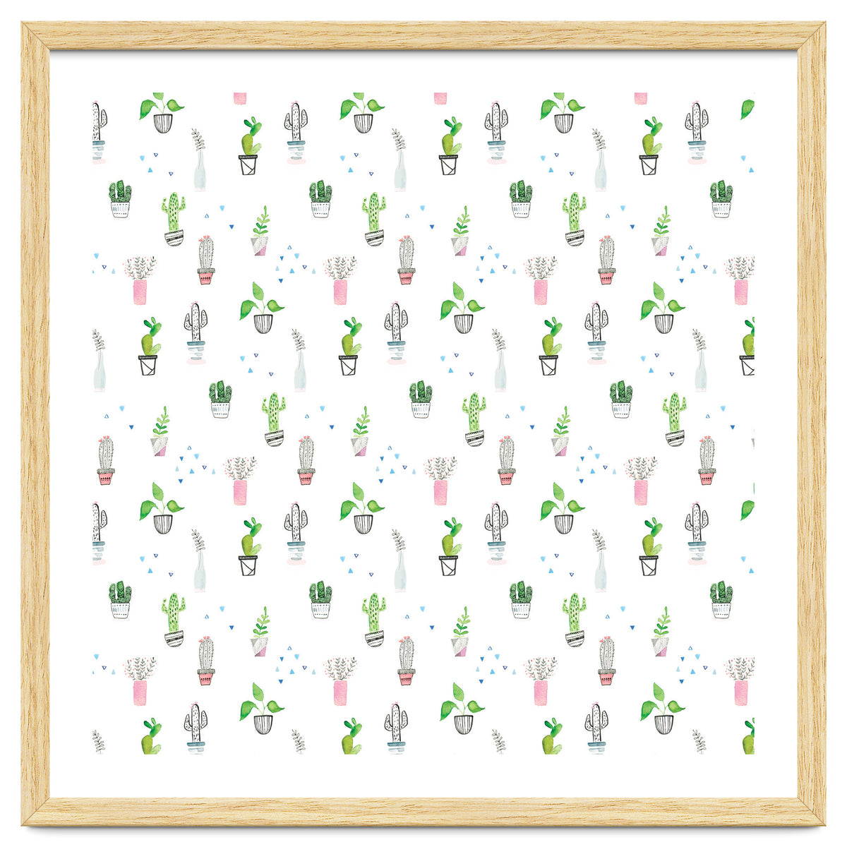 Cacti and plants pattern
