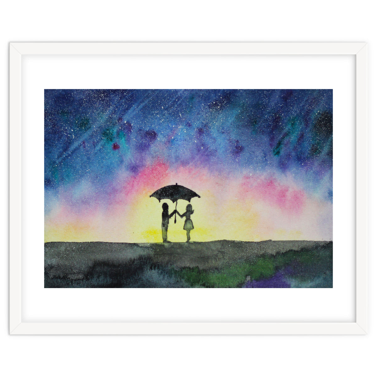 Under the star rain || watercolor