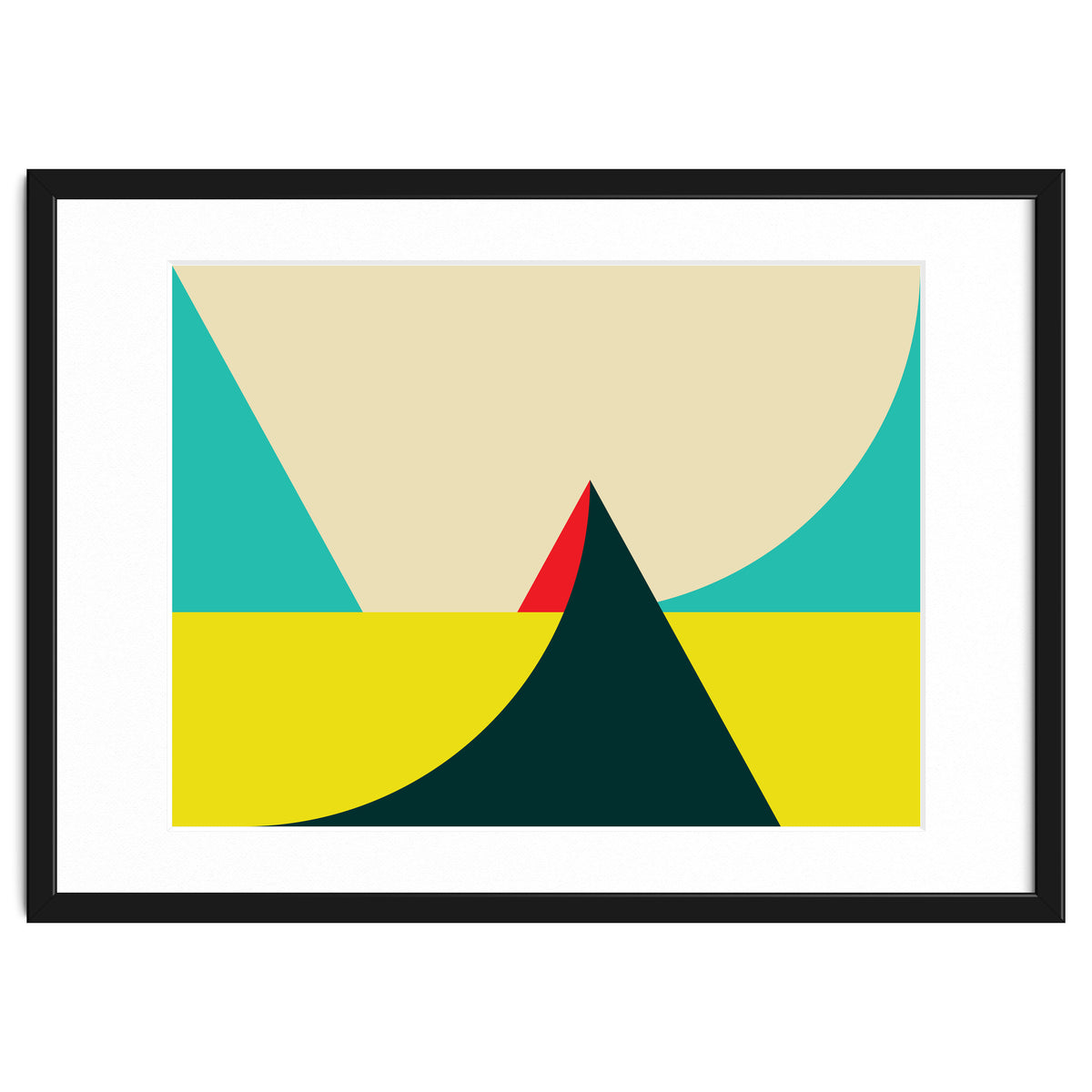 Geometric shapes No. 7 - yellow, turquoise, green & red