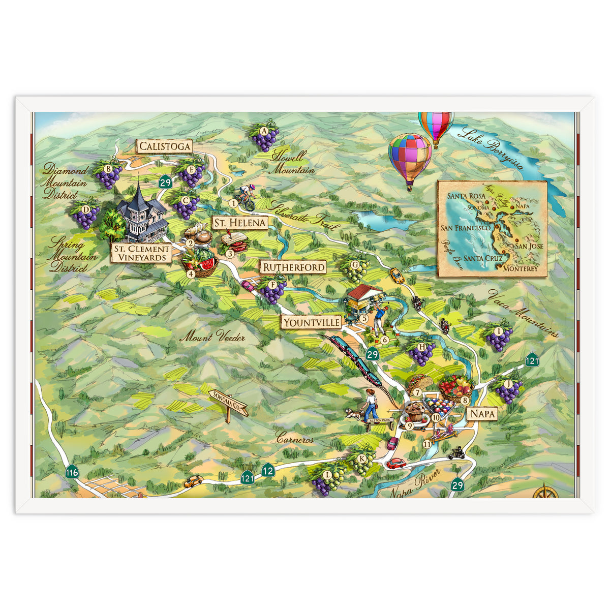 Napa Valley Illustrated Map