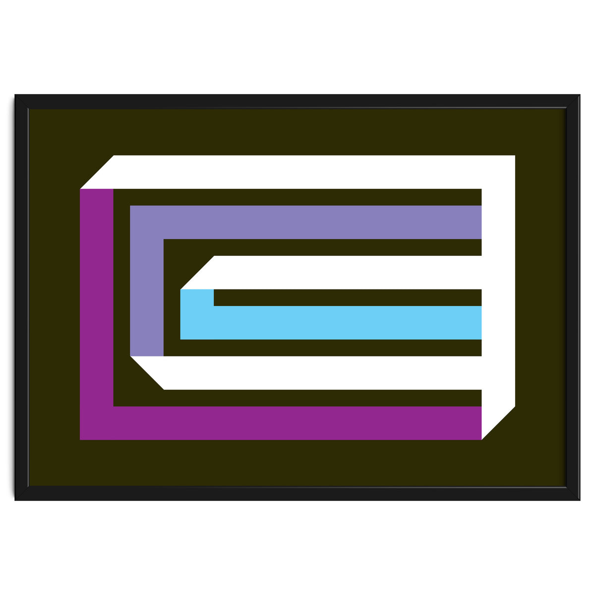 Geometric Shapes No. 35 -  brown, blue & lilac