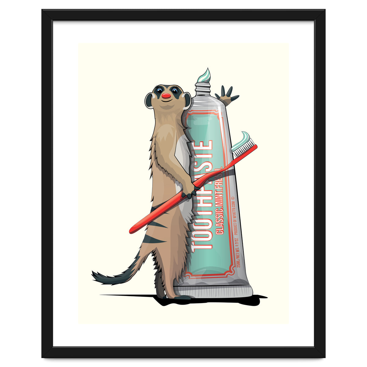 Meerkat Brushing Teeth, Funny Bathroom Humour