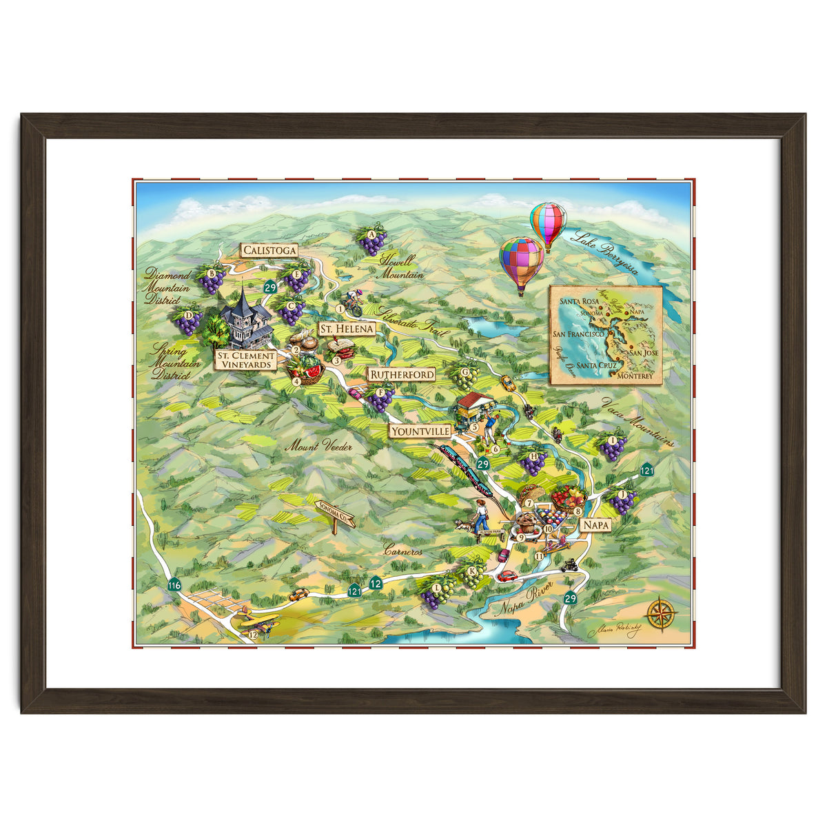 Napa Valley Illustrated Map