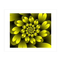 Yellow Floral Satin Wallpaper (Print Only)
