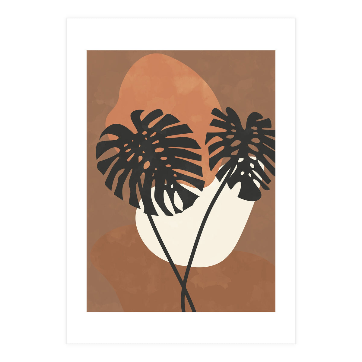 Boho Earth Tones Monstera (Print Only)