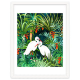 To Me, You're The Perfect Heron, Tropical Jungle Wildlife Animals Birds, Botanical Stork Painting thumbnail