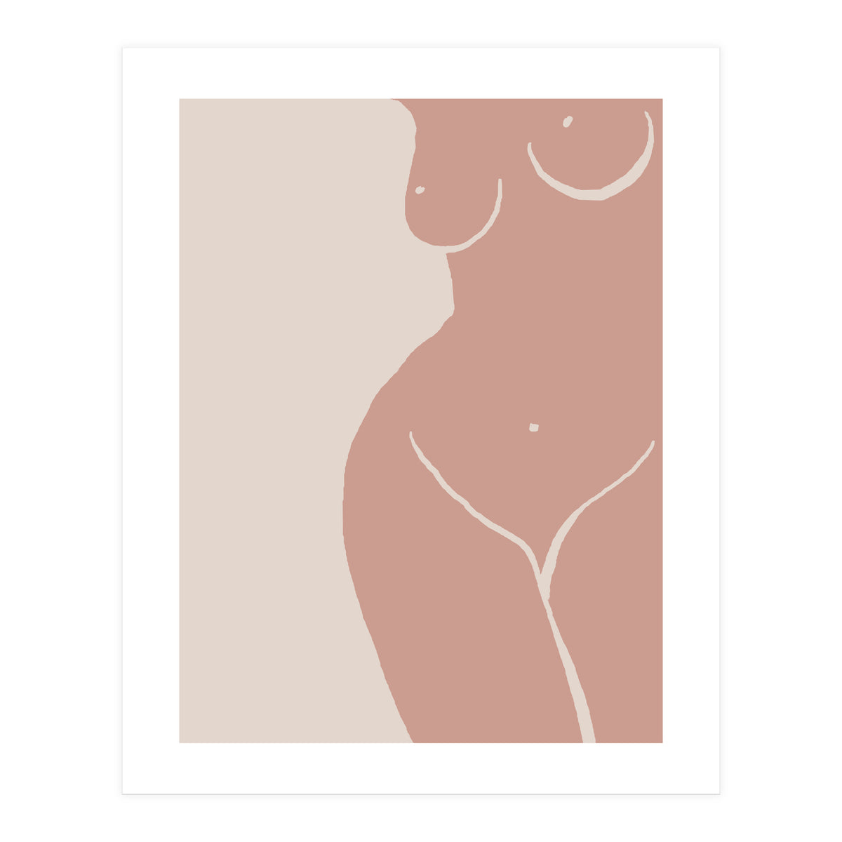 Female nude closeup line-a (Print Only)