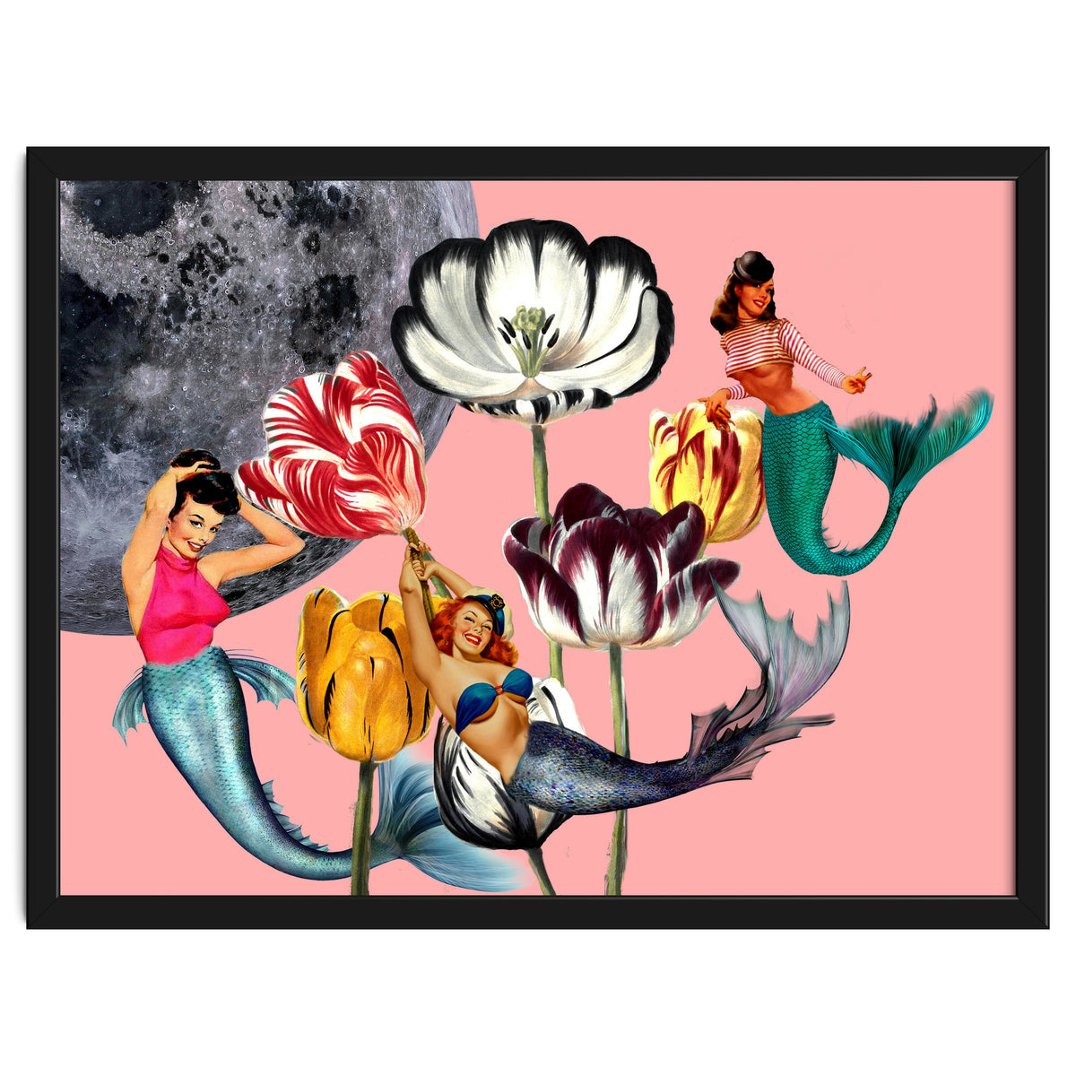 Mermaid Floral with moon