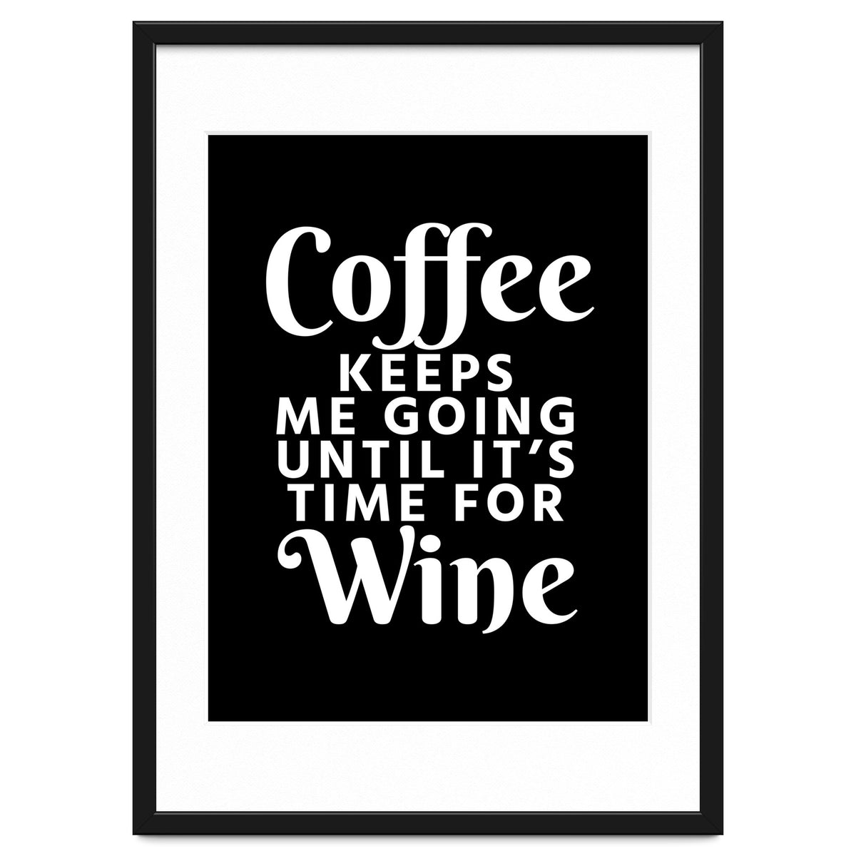 Coffee Keeps Me Going Until It's Time For Wine Black