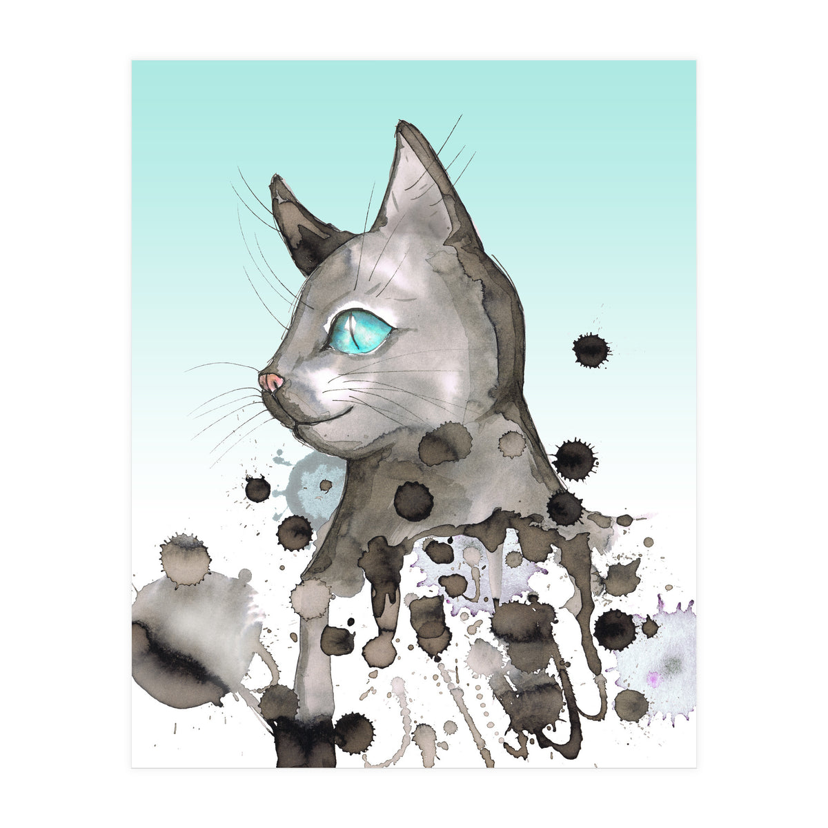 Wild grunge cat (Print Only)