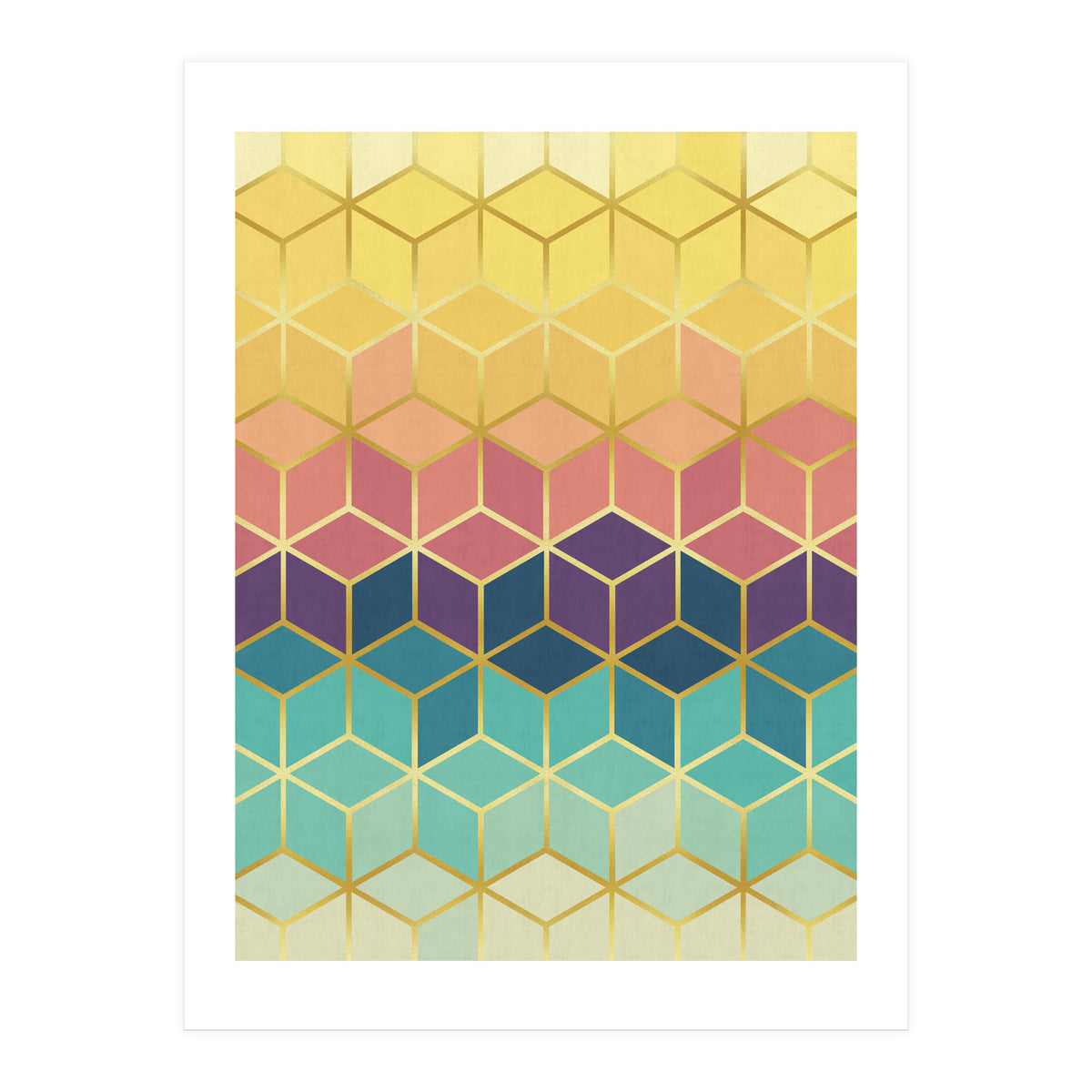 Colorful and golden pattern I (Print Only)