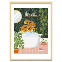 Cheetah in Tropical Bathroom