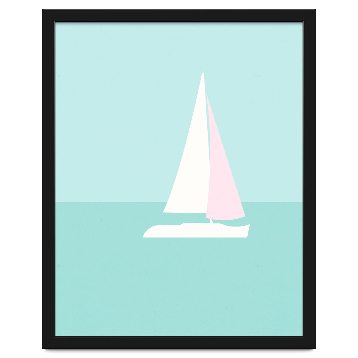 Minimal Sailboat - Turquoise Coast