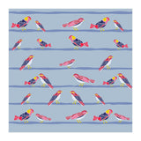 Colorful birds on a wire pattern (Print Only) thumbnail