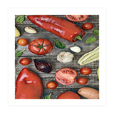 Tomatoes and bell peppers, healthy table (Print Only) thumbnail