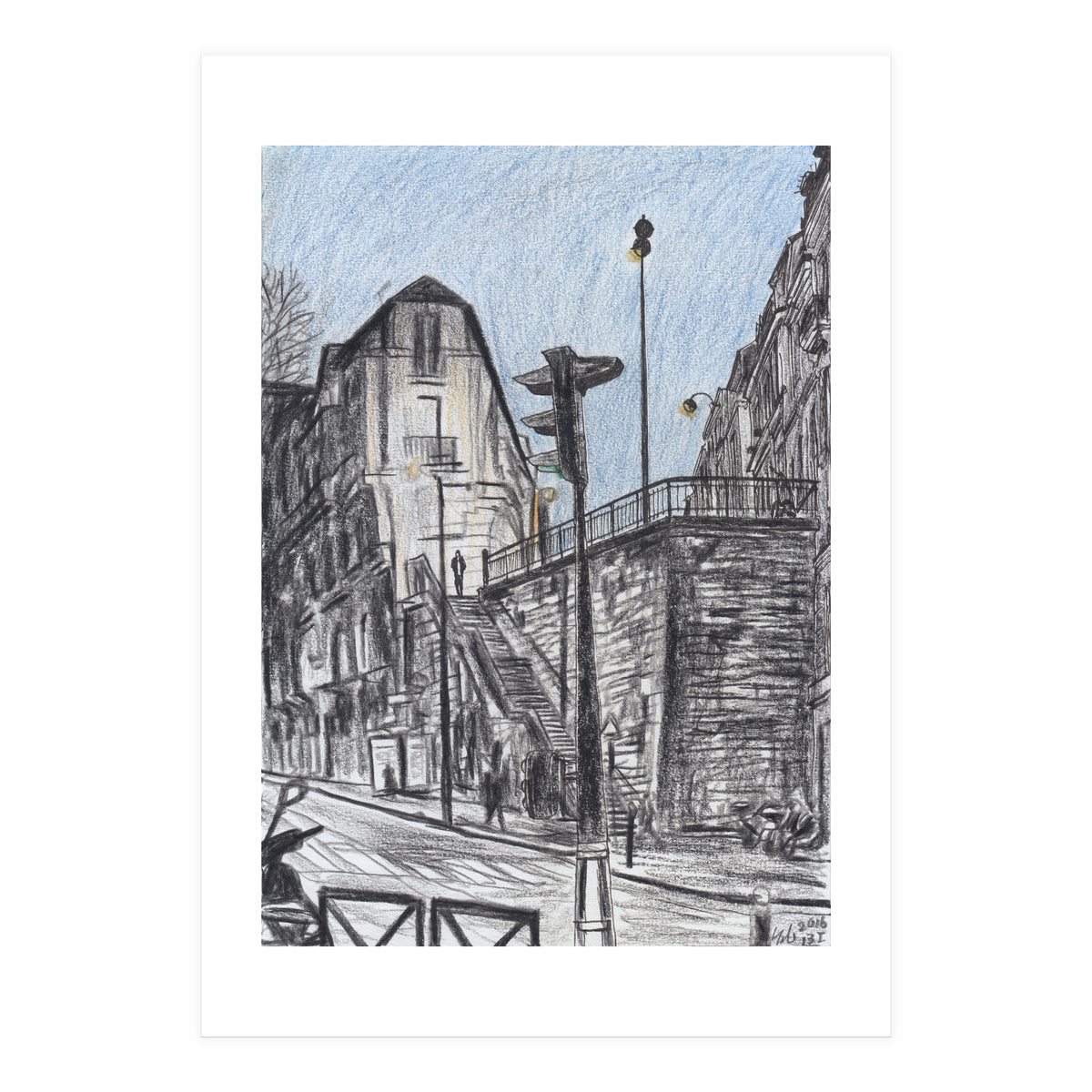 Cold afternoon on Artist Street in Paris (Print Only)