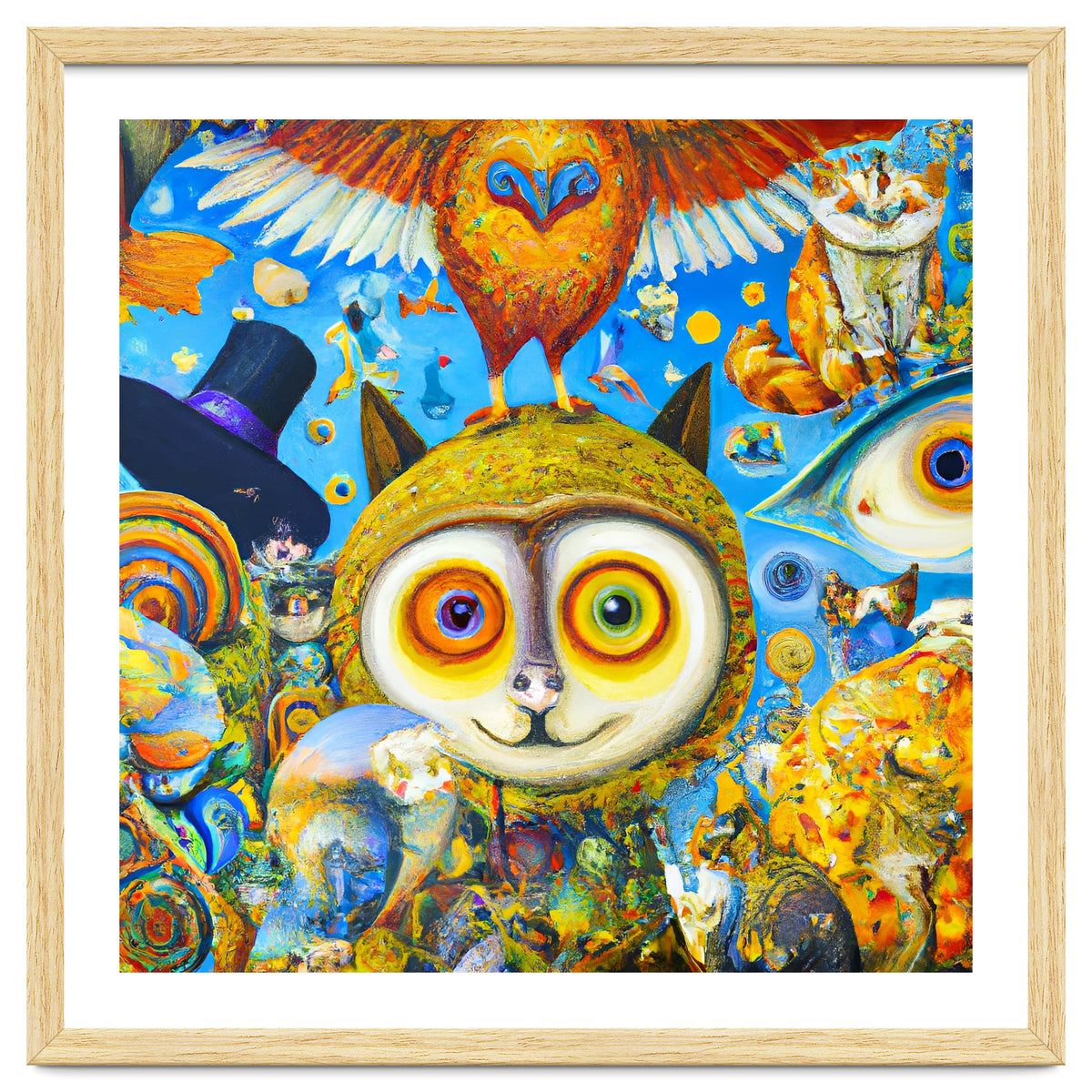 Chaotic and Colorful Fantasy Creatures Art Print