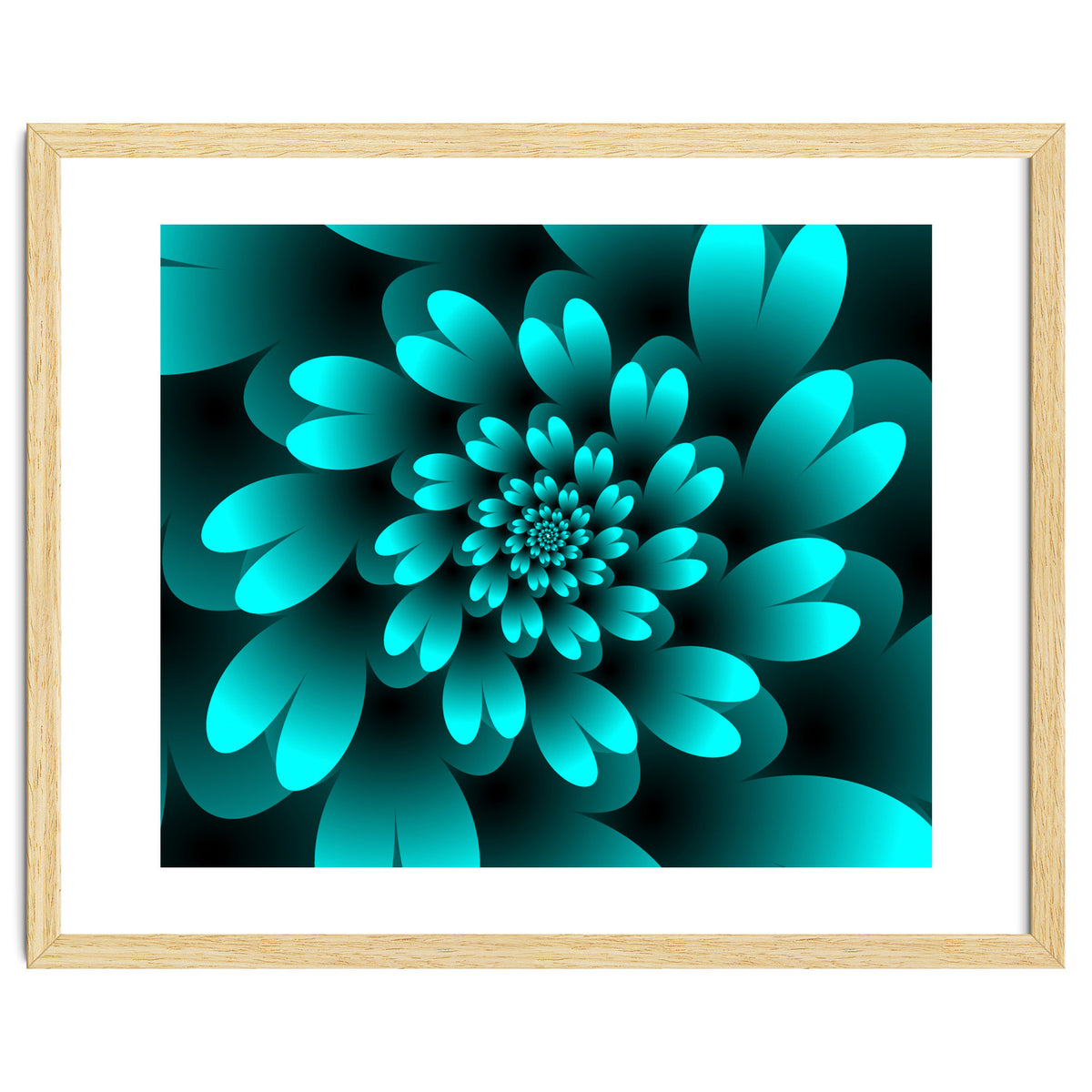 Turquoise Floral Satin Art