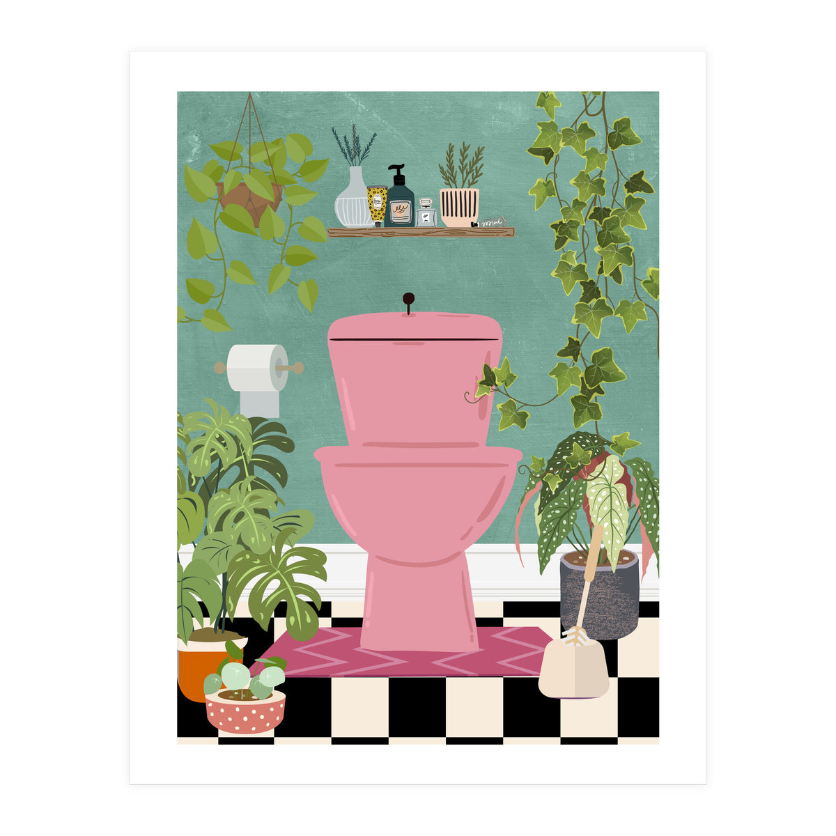 Botanical Loo in Jungle Bathroom (Print Only)