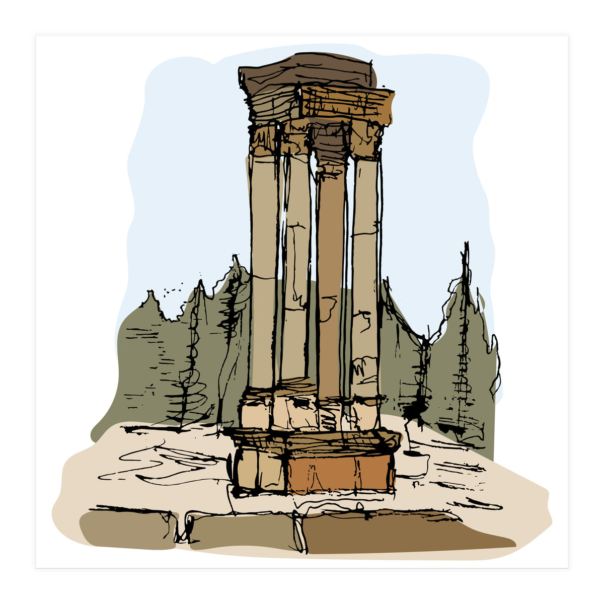 Anjar Tetrastyle, Lebanon (Print Only)