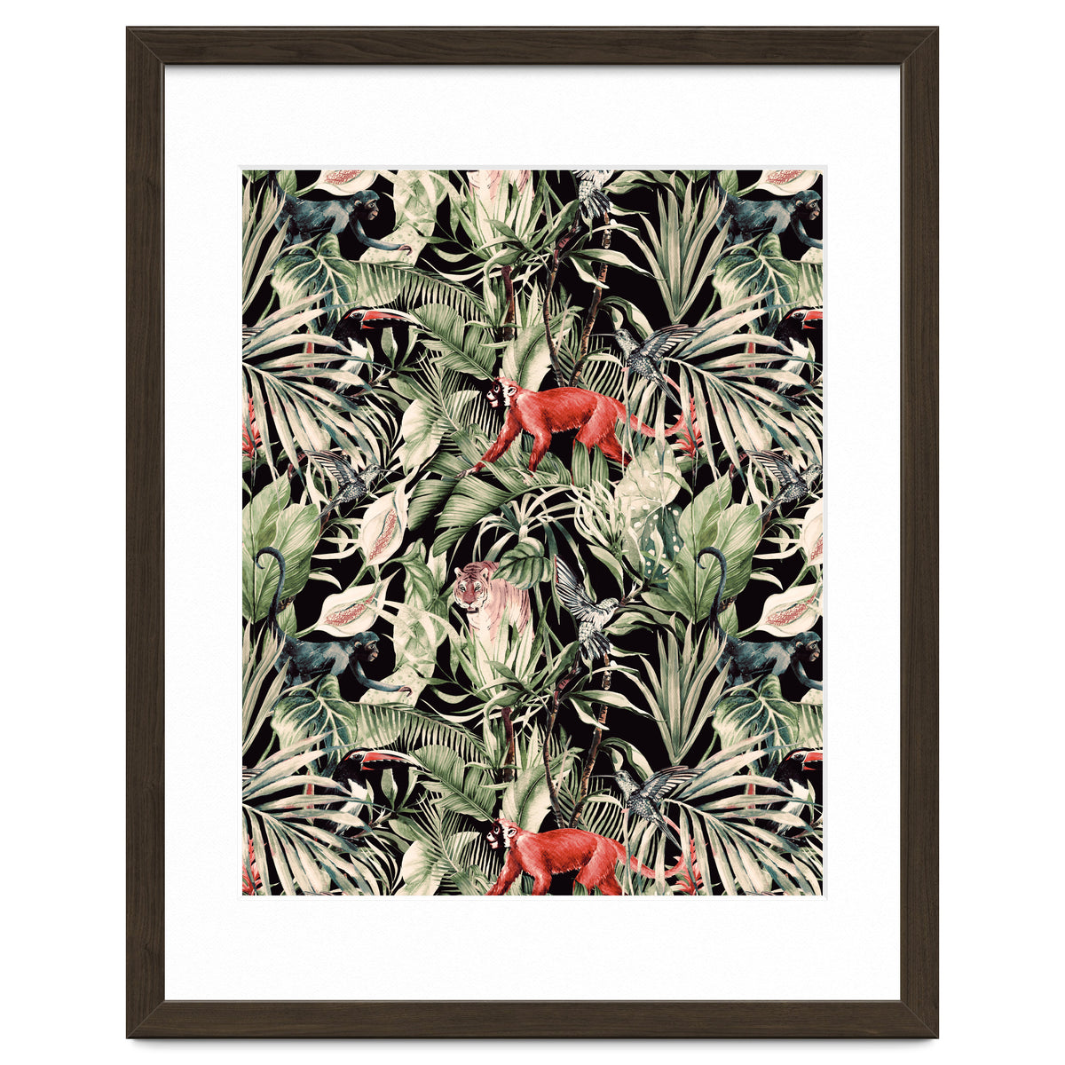 Animals In The Dark Of The Jungle