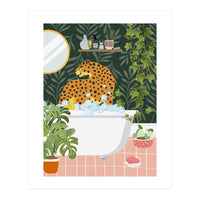 Cheetah in Tropical Bathroom (Print Only)