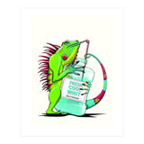 Iguana using Mouthwash, Funny bathroom humour (Print Only) thumbnail