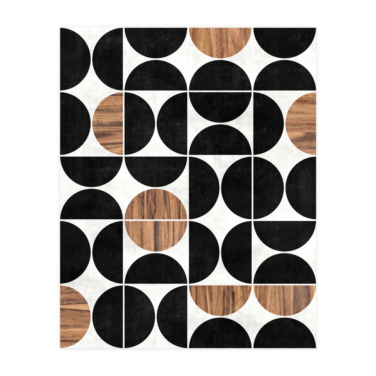 Mid-Century Modern Pattern No.1 - Concrete and Wood (Print Only)
