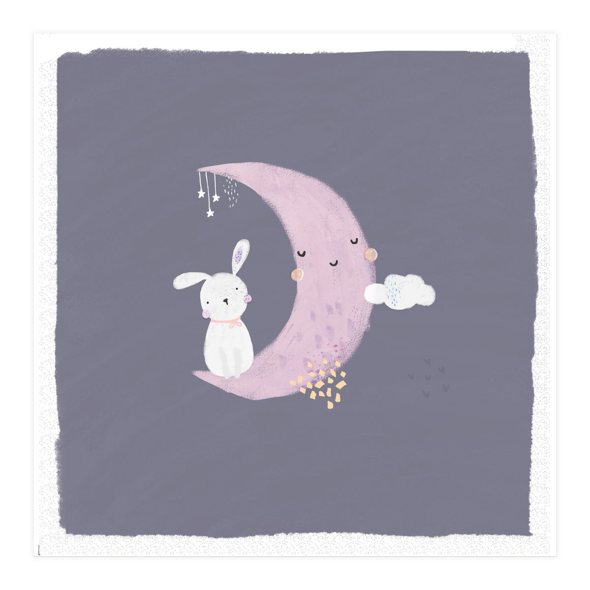 Baby Bunny And Moon (Print Only)