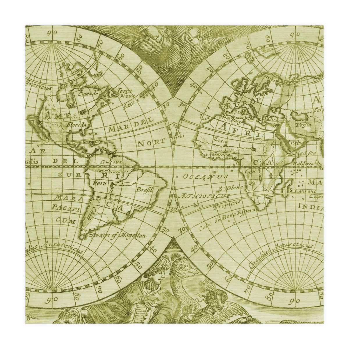 Vintage Mapa Mundi (Print Only)
