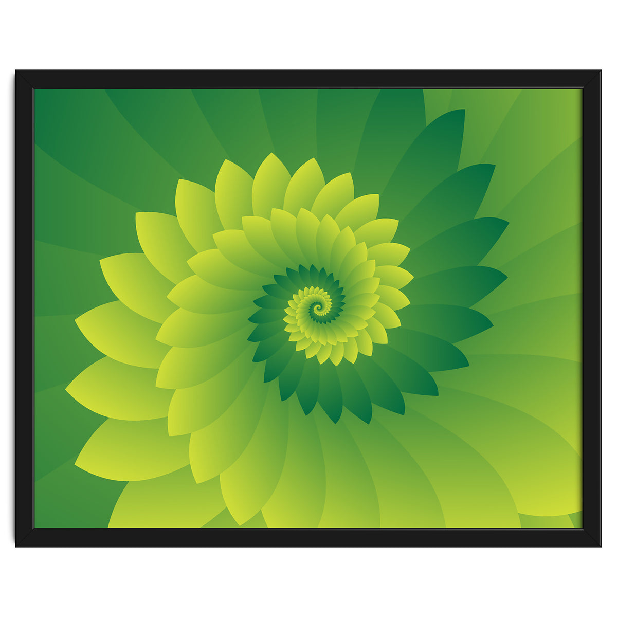 Abstract Digital GREEN FLORA 3D ART