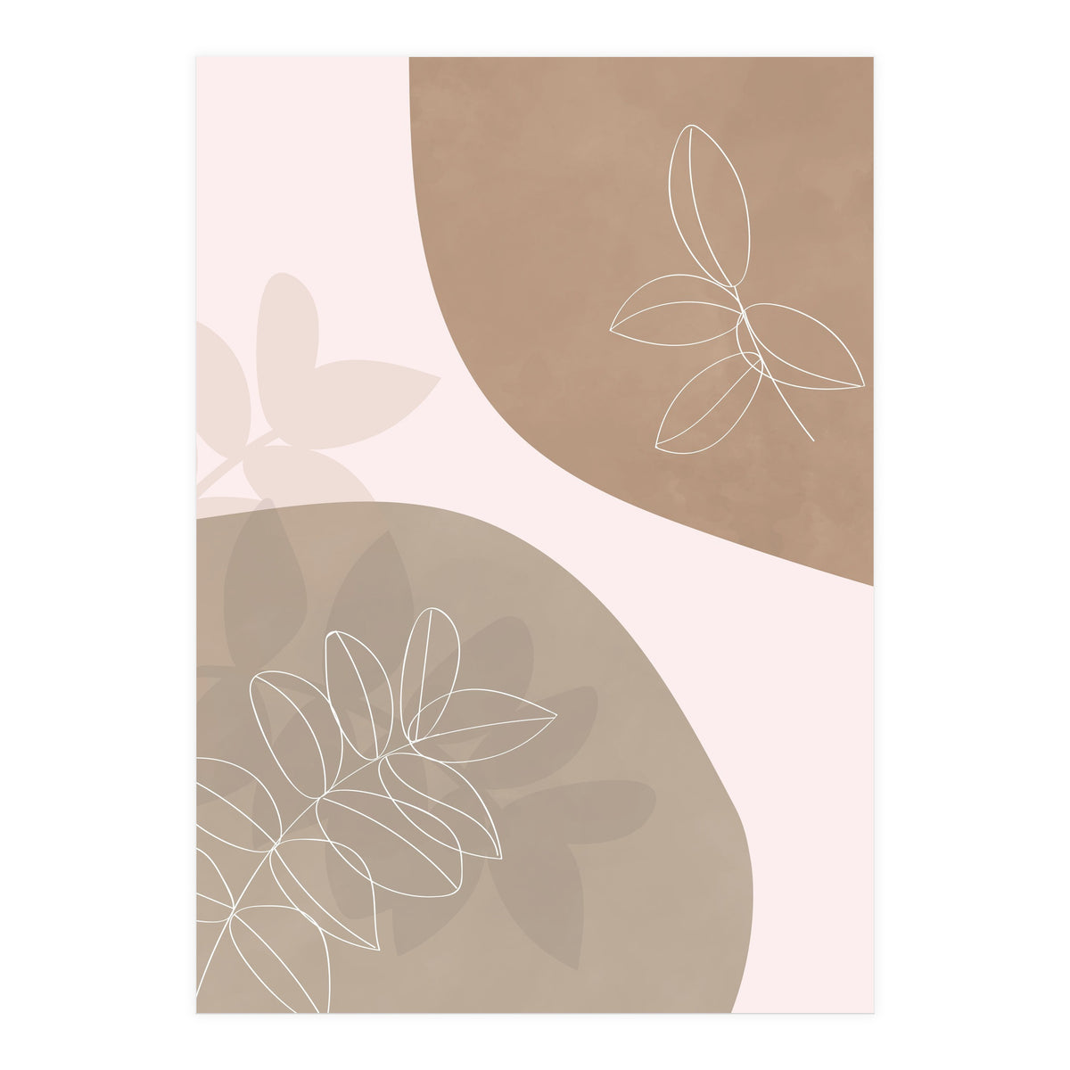 Abstract Neutral Line Art Drawing (Print Only)