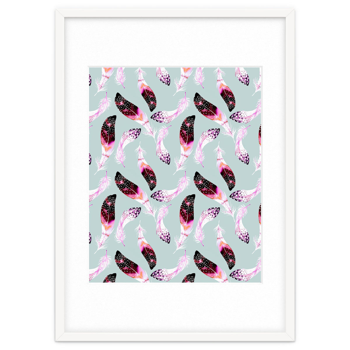 Bohemian pattern of feathers