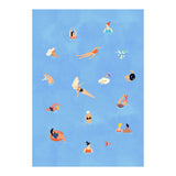 Summer Weekend in The Ocean Watercolor Swim Painting | Travel People Chic Eclectic Boho Fun (Print Only) thumbnail