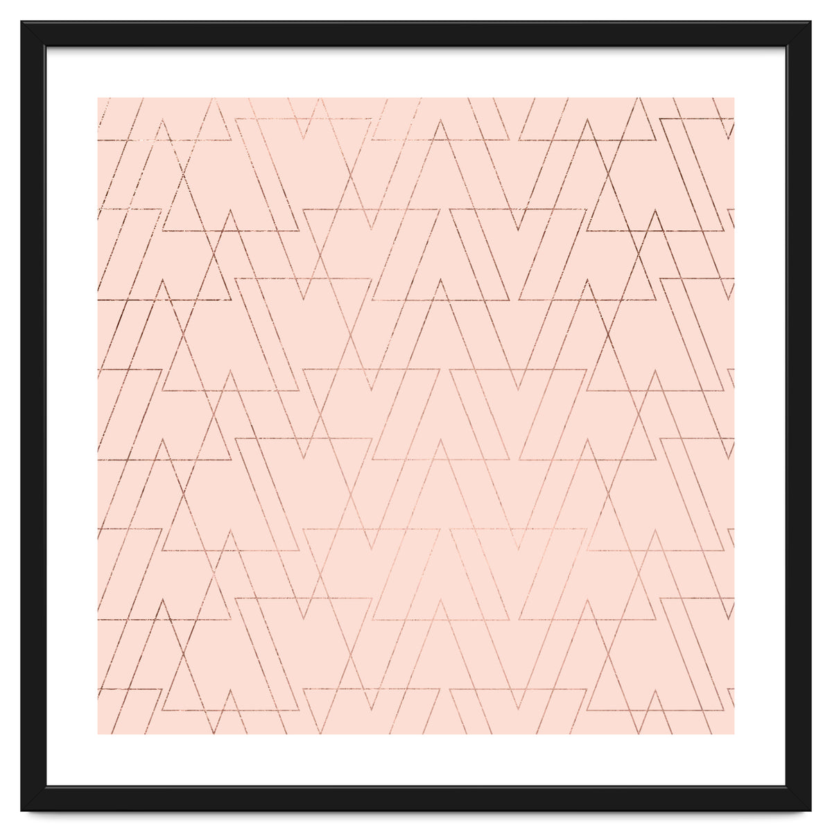 Modern Rose Gold Geometric Thin Triangles Blush Pink Abstract Pattern