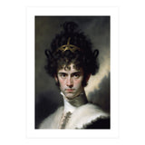 Curly Haired Man Moody Vintage Dark Painting  (Print Only) thumbnail