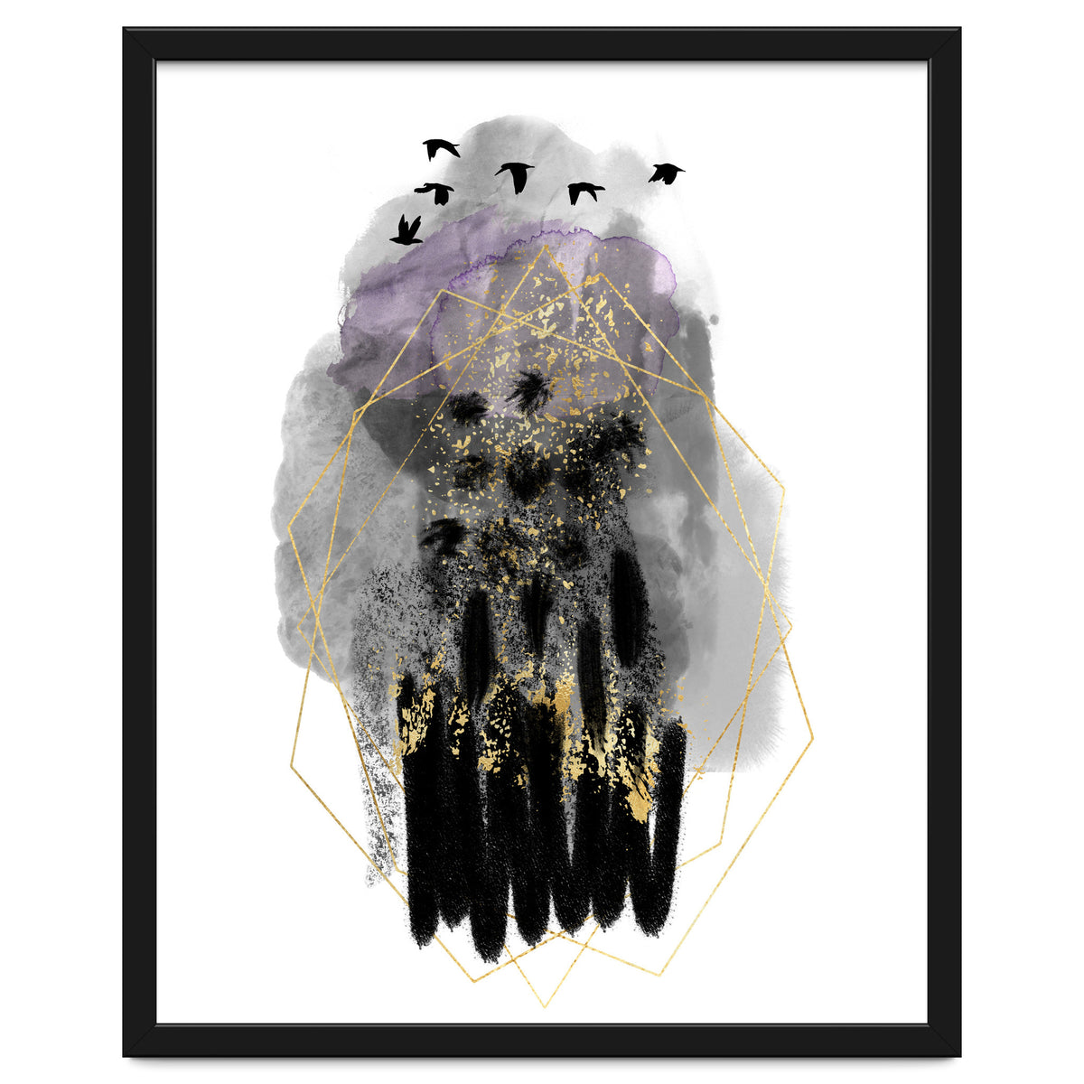 Abstract watercolour calm before the storm