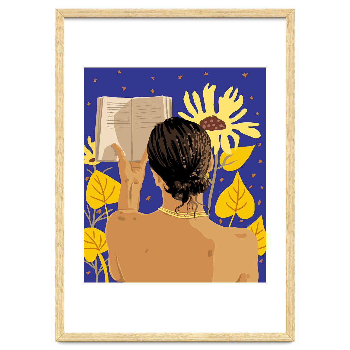 You're never alone when lost in the magic of a book, Bohemian Reader Botanical, Nude Plant Lady