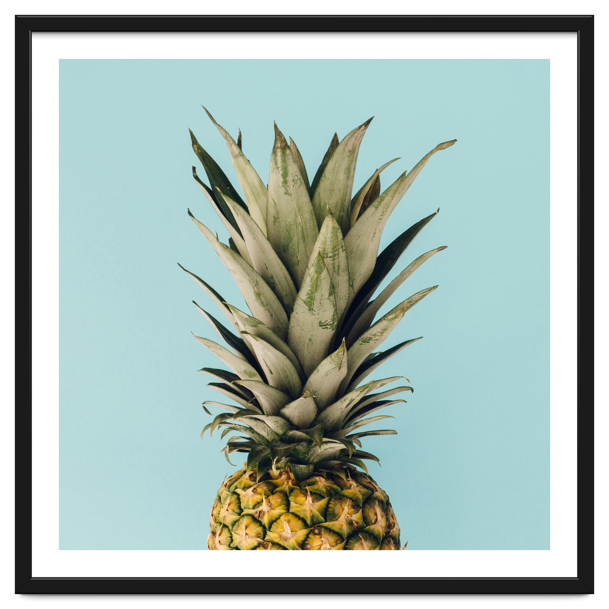 Pineapple On Blue Background