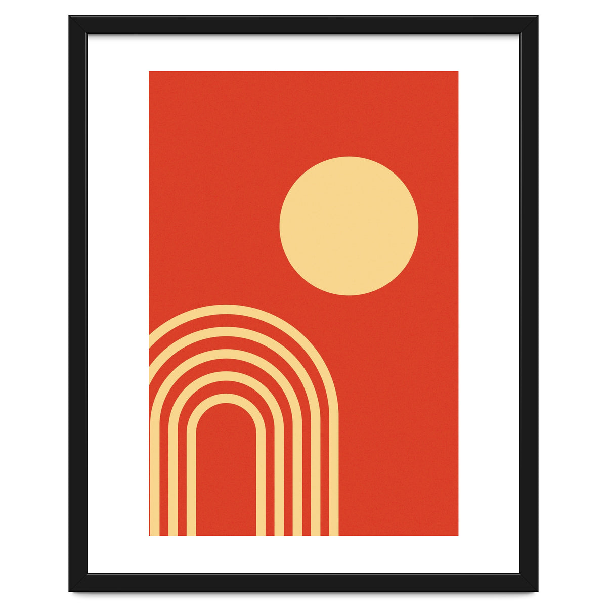 Mid Century Sun and Rainbow Lines